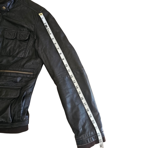 Promod women's leather vintage jacket in black - Picture 6 of 6